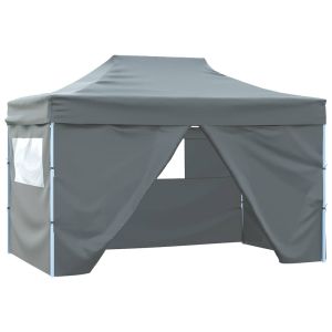 vidaXL carpa plegable profesional 4 paredes acero gris antracita 3x4 m