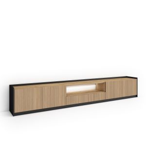 Mueble tv, televisión, roble y negro, LED