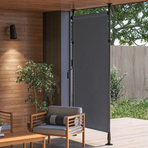 Toldo vertical ajustable 150 x 220 a 310 cm aluminio gris oscuro