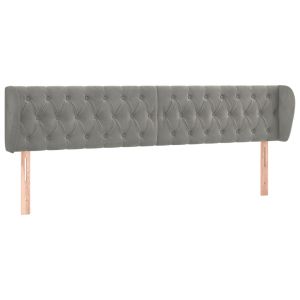vidaXL cabecero de terciopelo gris claro 183x23x78/88 cm