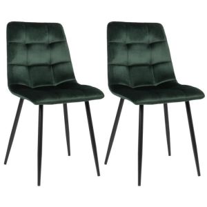 Sillas comedor tilde terciopelo verde - lote 2