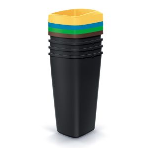 Keden juego de 4 cubos de reciclaje multicolor  4x25l c/u - "compacta q"