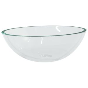 vidaXL lavabo de vidrio transparente 50x37x14 cm