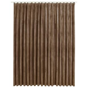 vidaXL cortina opaca con ganchos terciopelo beige 290x245 cm