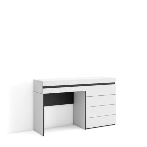 Tocador, 127x35x75cm, blanco, cómoda, cajonera