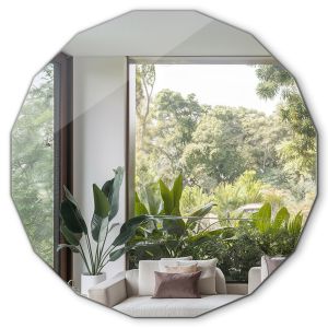 Espejo circular multifacetado moderno sin marco de pared 60x60 cm