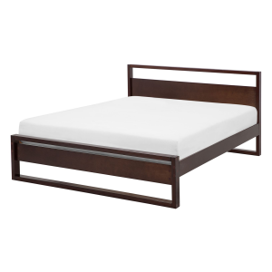 Cama madera de pino giulia 140 x 200 cm marrón oscuro