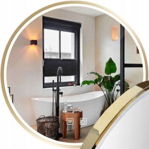 Rea espejo LED 70cm mmj gold, 4x70x70 cm