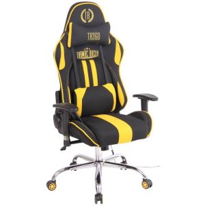 Silla de oficina ergonómica - negro/amarillo - tela