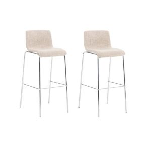 Taburetes de bar tapizados crema - lote 2 - 100 cm