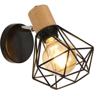 Aplique de pared vintage madera giratorio 60 w