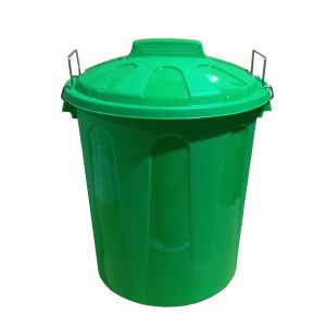 70 litros | verde | cubo basura de plástico con tapadera | cubo almacenaje