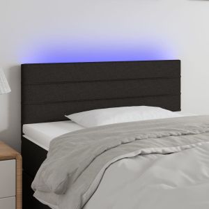 Cabecero con LED de tela negro 90x5x78/88 cm eso2848