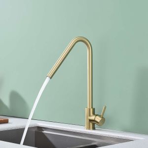 Grifo de cocina monomando sky bath oro cepillado inox s304