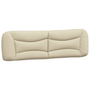 vidaXL cabecero de cama acolchado tela crema 180 cm