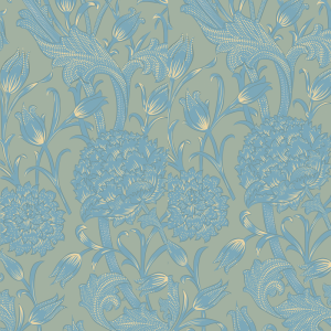 Papel pintado floral rosa azul y verde 58cm ancho por 350cm alto