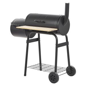 Barbacoa de carbón satah con ahumador metal negro