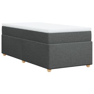 vidaXL cama box spring con colchón tela gris oscuro 80x200 cm