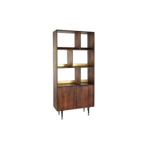 Estantería de madera de mango y metal 90x35x200cm