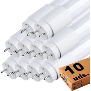 Pack x10 tubo LED cristal 120cm 20w t8, 3400lm 170lm/w, luz natural 4000k