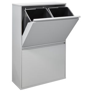 Arregui basic cr602-b cubo de basura y reciclaje de acero 4 x 17 l (68 l)