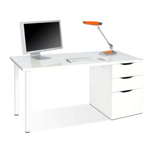 Mesa de ordenador reversible seul con almacenamiento práctico