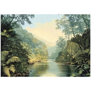 Papel pintado selva verde naturaleza 400x280 fotomurales sala living