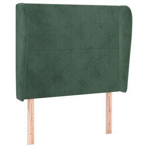 vidaXL cabecero con orejas de terciopelo verde oscuro 93x23x118/128 cm