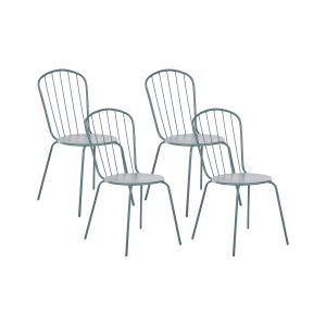 Conjunto de 4 sillas de jardín calvi metal azul claro