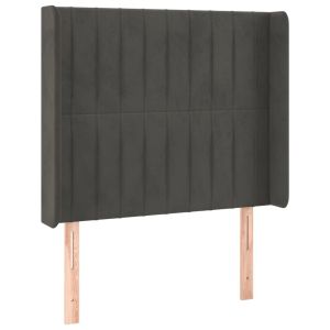 vidaXL cabecero con orejas de terciopelo gris oscuro 103x16x118/128 cm