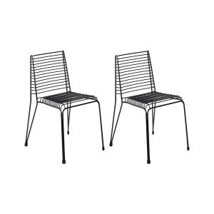 Conjunto de 2 sillas de jardín chieve metal negro