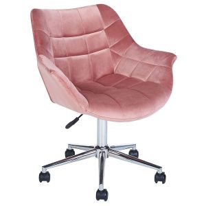 Silla de escritorio labelle terciopelo rosa