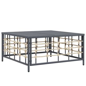 vidaXL mesa de jardín ratán sintético gris antracita 70x70x34 cm