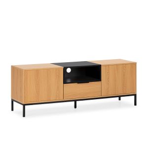 Mueble tv nieve 2 puertas 1 cajón roble