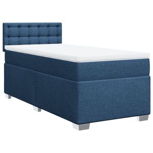 vidaXL cama box spring con colchón tela azul 80x200 cm