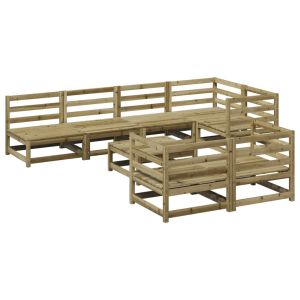 vidaXL juego de sofás de jardín 8 pzas madera de pino impregnada