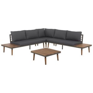 Conjunto esquinero de jardín 5 plazas corato madera de acacia gris