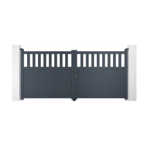 Puerta automática batiente 3m santis a.140cm gris + motor hicker b200