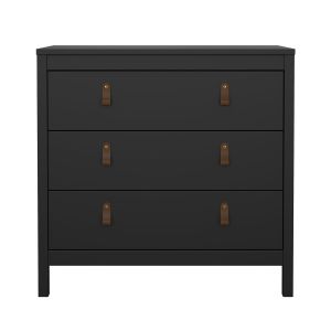Comoda de 3 cajones negro mate l82,3 cm - barcelone