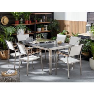 Conjunto de comedor gris grosseto