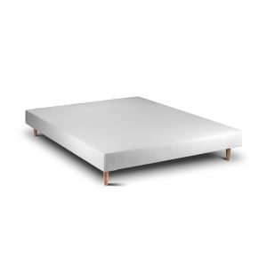 Base de cama de madera 15  blanco 200 x 135 cm altura 30 cm  indream