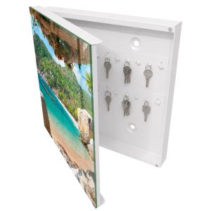 Armario para llaves decorativo 30x30x5, apertura izquierda blanca