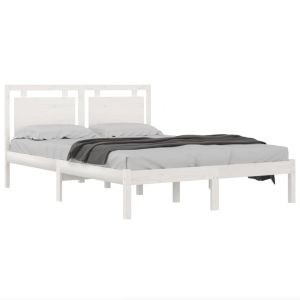 vidaXL estructura de cama madera maciza blanca 200x200 cm