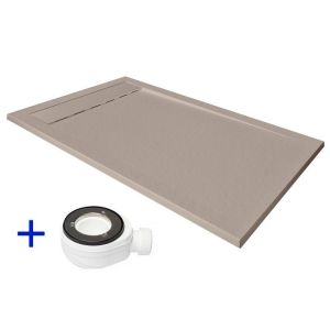 Plato de ducha de resina 100x80 premium ambiente moka  ral 9001  80x100