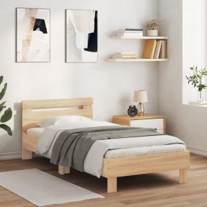 Cama con cabecero sin colchón roble sonoma 90x200 cm es1670