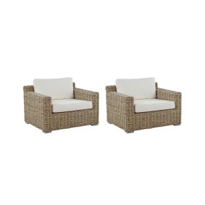Conjunto de 2 sillones de jardín ardea ratán marrón claro