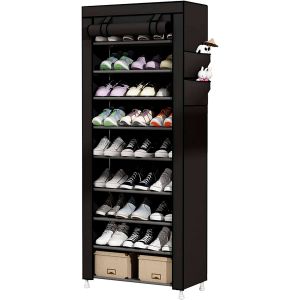 Armario zapatero tela nyana home 160x88x30cm 27 pares negro