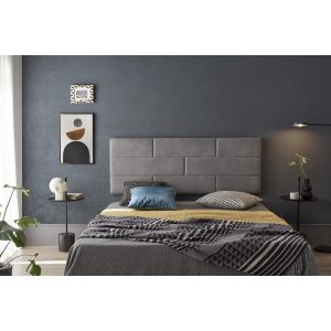Cabecero de cama 100 muro ladrillos tela antimanchas 112x57x5cm gris