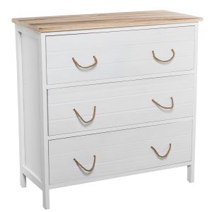 Comoda con 3 cajones madera blanca