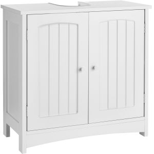 Mueble de lavabo 2 amplios compartimentos 62 x 30 x 60 cm blanco
